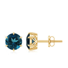 1.50 CT London Blue Topaz Solitaire Stud Earrings London Blue Topaz - ( AAA ) - Quality - Rosec Jewels