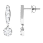 1/2 CT Diamond and Minimal Bar Drop Earrings Diamond - ( HI-SI ) - Color and Clarity - Rosec Jewels