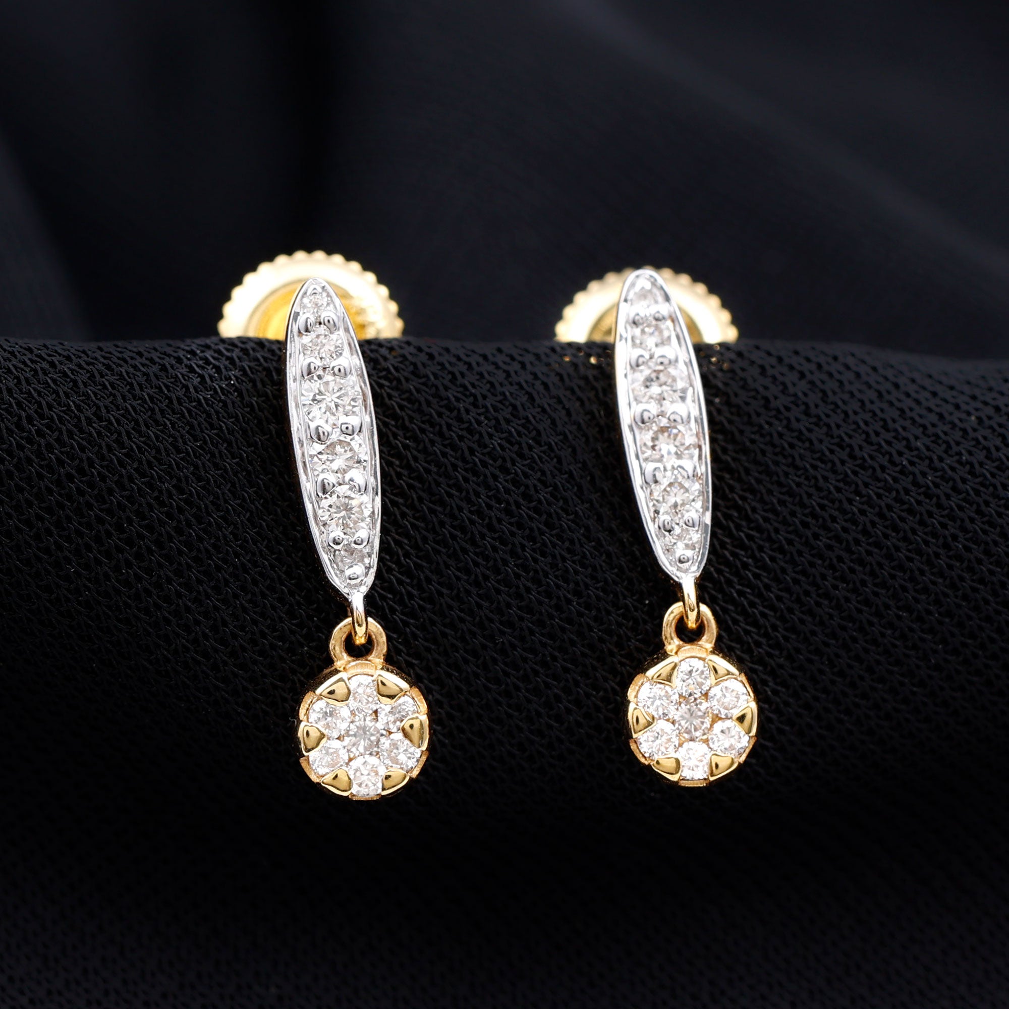 1/2 CT Diamond and Minimal Bar Drop Earrings Diamond - ( HI-SI ) - Color and Clarity - Rosec Jewels