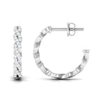 Natural Diamond Twisted Hoop Earrings Diamond - ( HI-SI ) - Color and Clarity - Rosec Jewels