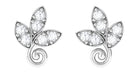 Rosec Jewels-Leaf Stud Earrings with Natural Diamond