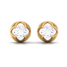 Moissanite Flower Stud Earrings Moissanite - ( D-VS1 ) - Color and Clarity - Rosec Jewels