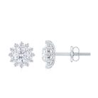 1.25 CT Sunburst Stud Earrings with Moissanite Moissanite - ( D-VS1 ) - Color and Clarity - Rosec Jewels