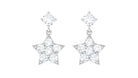 Rosec Jewels-Natural Diamond Star Drop Earrings with Screw Back