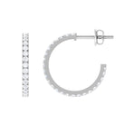 Round Shaped Diamond Hoop Earrings Diamond - ( HI-SI ) - Color and Clarity - Rosec Jewels