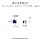 2 CT Blue Sapphire Solitaire Vintage Stud Earrings Blue Sapphire - ( AAA ) - Quality - Rosec Jewels