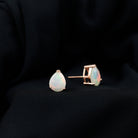 Pear Cut Ethiopian Opal Solitaire Stud Earrings Ethiopian Opal - ( AAA ) - Quality - Rosec Jewels