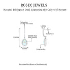 2.75 CT Ethiopian Opal Bridal Teardrop Silver Hoop Earrings with Moissanite Accent - Rosec Jewels