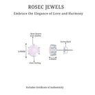 1.5 CT Rose Quartz Solitaire Stud Earrings in Claw Setting Rose Quartz - ( AAA ) - Quality - Rosec Jewels