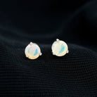 0.50 CT Ethiopian Opal Minimal Solitaire Stud Earrings in Gold Ethiopian Opal - ( AAA ) - Quality - Rosec Jewels