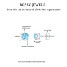 4 MM Genuine Aquamarine Solitaire Stud Earrings in Double Claw Prong Setting Aquamarine - ( AAA ) - Quality - Rosec Jewels