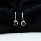 3.25 CT Black Onyx and Moissanite Bridal Teardrop Earrings Black Onyx - ( AAA ) - Quality - Rosec Jewels