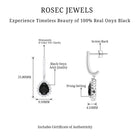 3.25 CT Black Onyx and Moissanite Bridal Teardrop Earrings Black Onyx - ( AAA ) - Quality - Rosec Jewels