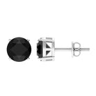 Round shape Lab Grown Black Diamond Solitaire Stud Earrings Lab Created Black Diamond - ( AAAA ) - Quality - Rosec Jewels