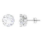 Designer Moissanite Solitaire Stud Earrings Moissanite - ( D-VS1 ) - Color and Clarity - Rosec Jewels