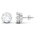 Designer Moissanite Solitaire Stud Earrings Moissanite - ( D-VS1 ) - Color and Clarity - Rosec Jewels