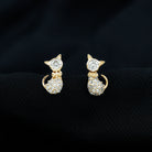 1/4 CT Diamond Cat Stud Earrings in Gold Diamond - ( HI-SI ) - Color and Clarity - Rosec Jewels