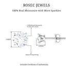 Round Shape Moissanite Solitaire Stud Earrings Moissanite - ( D-VS1 ) - Color and Clarity - Rosec Jewels