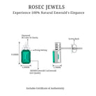 1.50 CT Octagon Cut Emerald Stud Earrings with Diamond Accent Emerald - ( AAA ) - Quality - Rosec Jewels