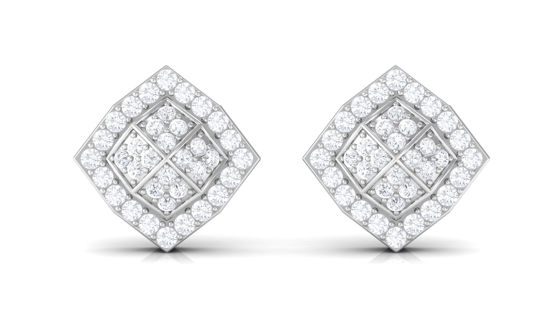 Rosec Jewels-Certified Natural Diamond Geometric Stud Earrings