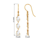 Pear and Round Cut Certified Moissanite Dangle Earrings Moissanite - ( D-VS1 ) - Color and Clarity - Rosec Jewels