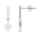 3/4 CT Contemporary Zircon Dangle Earrings in Gold Zircon - ( AAAA ) - Quality - Rosec Jewels