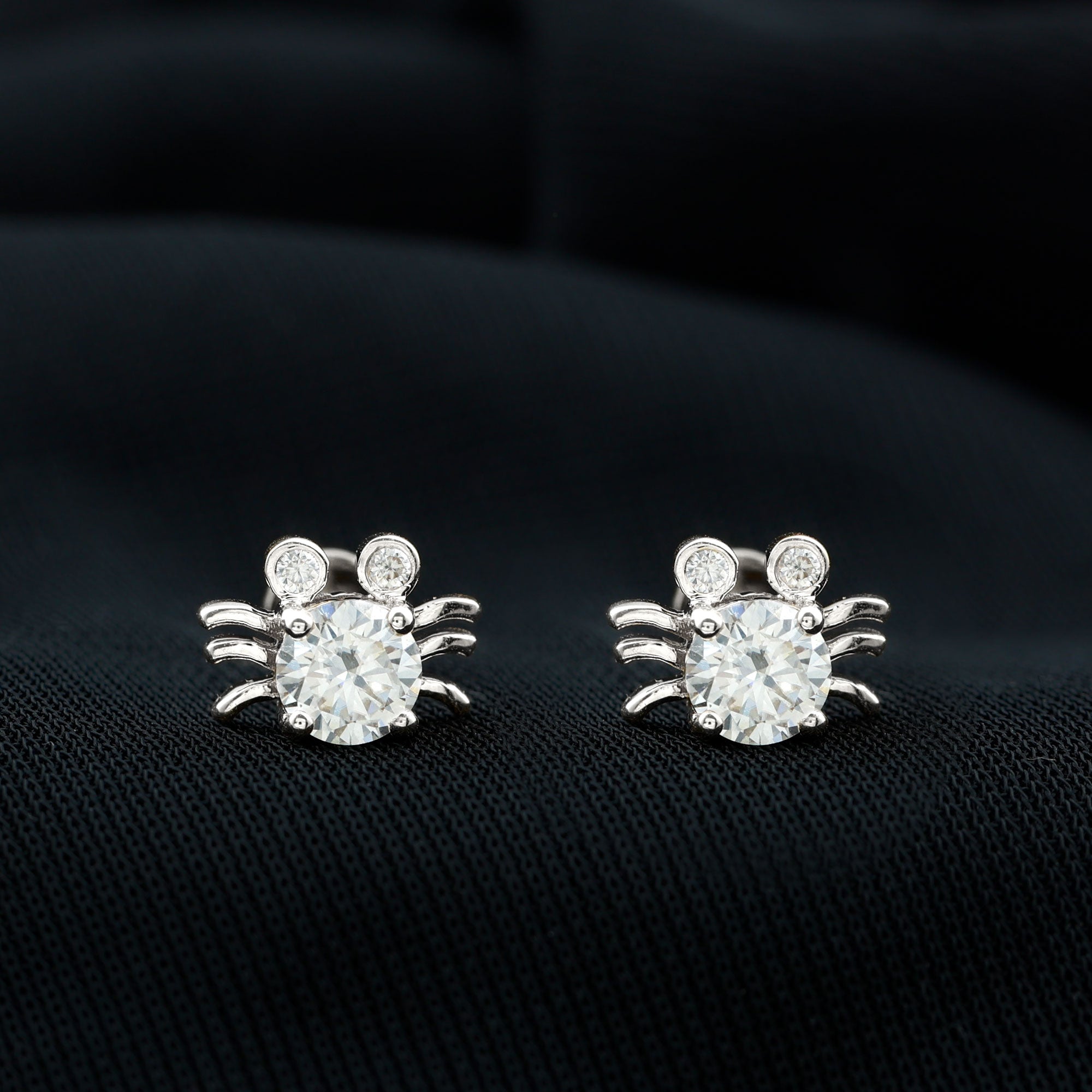 Lab Grown Diamond Spider Stud Earrings with Screw Back Lab Grown Diamond - ( EF-VS ) - Color and Clarity - Rosec Jewels