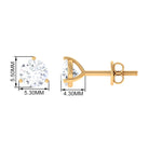 Solitaire Lab Grown Diamond Martini Stud Earrings Lab Grown Diamond - ( EF-VS ) - Color and Clarity - Rosec Jewels