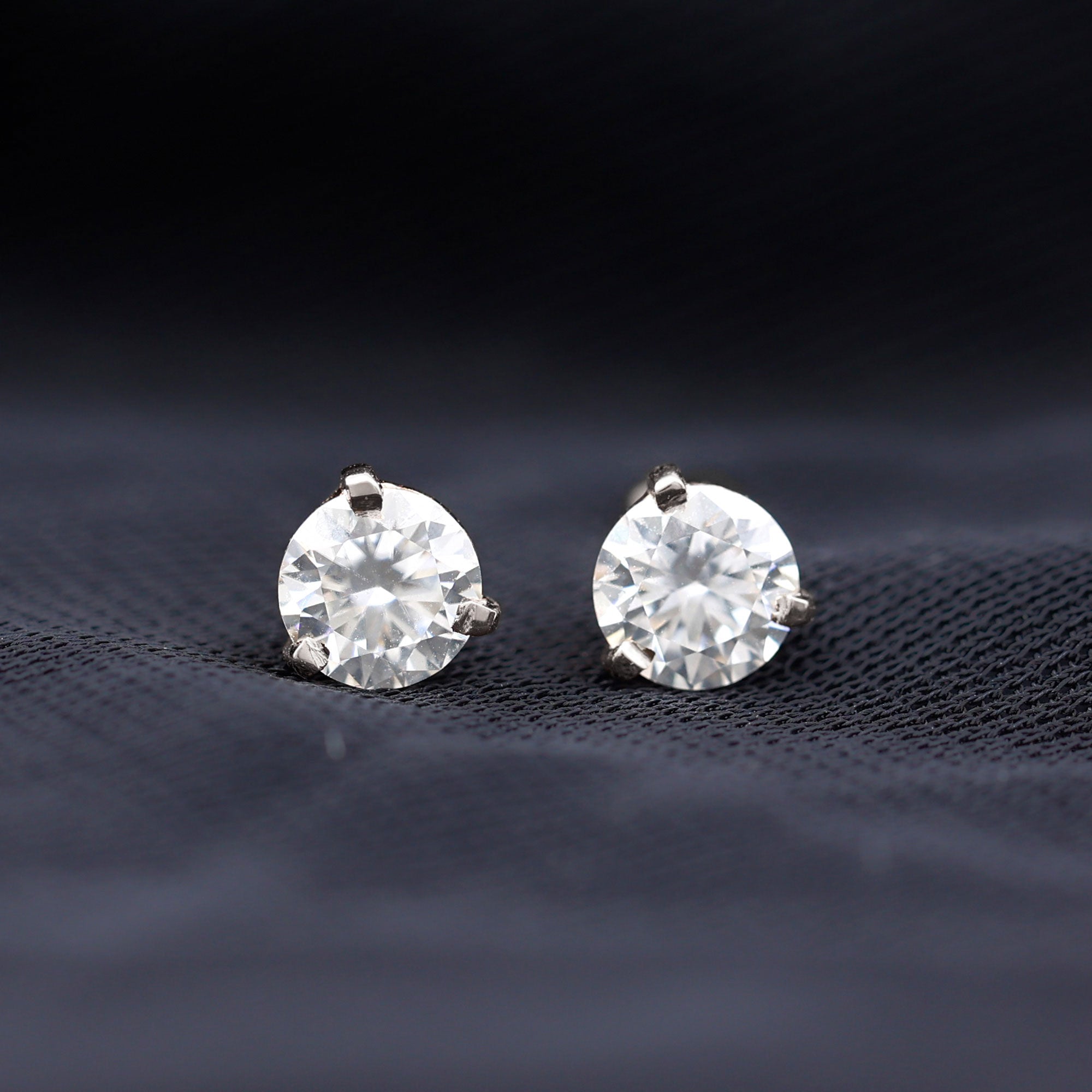 Solitaire Lab Grown Diamond Martini Stud Earrings Lab Grown Diamond - ( EF-VS ) - Color and Clarity - Rosec Jewels