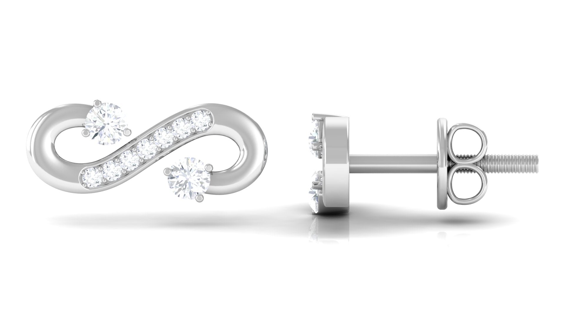 Rosec Jewels-Natural Diamond Infinity Love Knot Stud Earrings