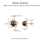 Tahitian Pearl and Diamond Flower Stud Earrings Tahitian pearl - ( AAA ) - Quality - Rosec Jewels