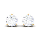 Minimal Round Moissanite Stud Earrings Moissanite - ( D-VS1 ) - Color and Clarity - Rosec Jewels