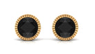 December Birthstone Black Onyx Solitaire Martini Stud Earrings Black Onyx - ( AAA ) - Quality - Rosec Jewels