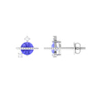 Real Tanzanite and Diamond Celestial Stud Earrings Tanzanite - ( AAA ) - Quality - Rosec Jewels