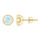 Ethiopian Opal Solitaire Stud Earrings with Screw Back Ethiopian Opal - ( AAA ) - Quality - Rosec Jewels