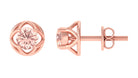 Solitaire Morganite Flower Stud Earrings Morganite - ( AAA ) - Quality - Rosec Jewels