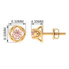 Solitaire Morganite Flower Stud Earrings Morganite - ( AAA ) - Quality - Rosec Jewels