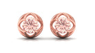 Solitaire Morganite Flower Stud Earrings Morganite - ( AAA ) - Quality - Rosec Jewels