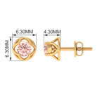 Solitaire Morganite Flower Stud Earrings Morganite - ( AAA ) - Quality - Rosec Jewels