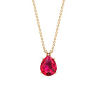 Pear Cut Lab Grown Ruby Solitaire Pendant Necklace Lab Created Ruby - ( AAAA ) - Quality - Rosec Jewels