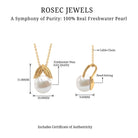 Freshwater Pearl Solitaire Pendant with Leaf Freshwater Pearl - ( AAA ) - Quality - Rosec Jewels