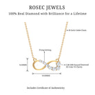 Gold Infinity Pendant Necklace with Diamond For Women Diamond - ( HI-SI ) - Color and Clarity - Rosec Jewels