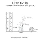 Certified Moissanite Virgo Zodiac Sign Pendant Necklace Moissanite - ( D-VS1 ) - Color and Clarity - Rosec Jewels