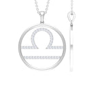 Certified Moissanite Libra Zodiac Sign Pendant Necklace Moissanite - ( D-VS1 ) - Color and Clarity - Rosec Jewels