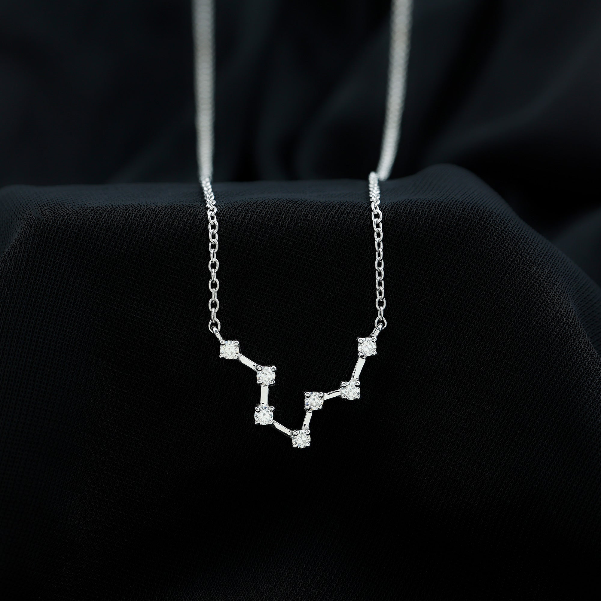 Moissanite Aquarius Zodiac Constellation Necklace - Rosec Jewels