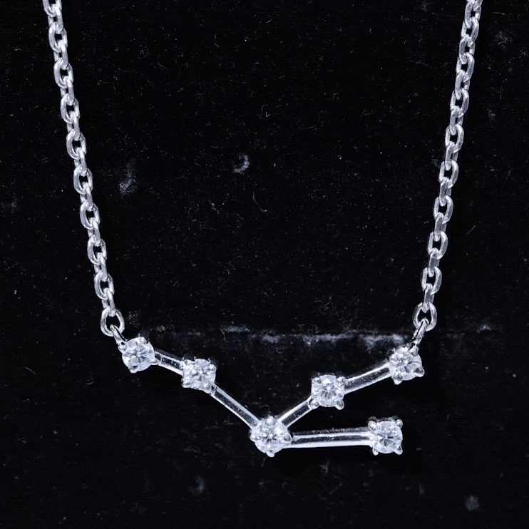 Certified Moissanite Taurus Zodiac Constellation Necklace - Rosec Jewels