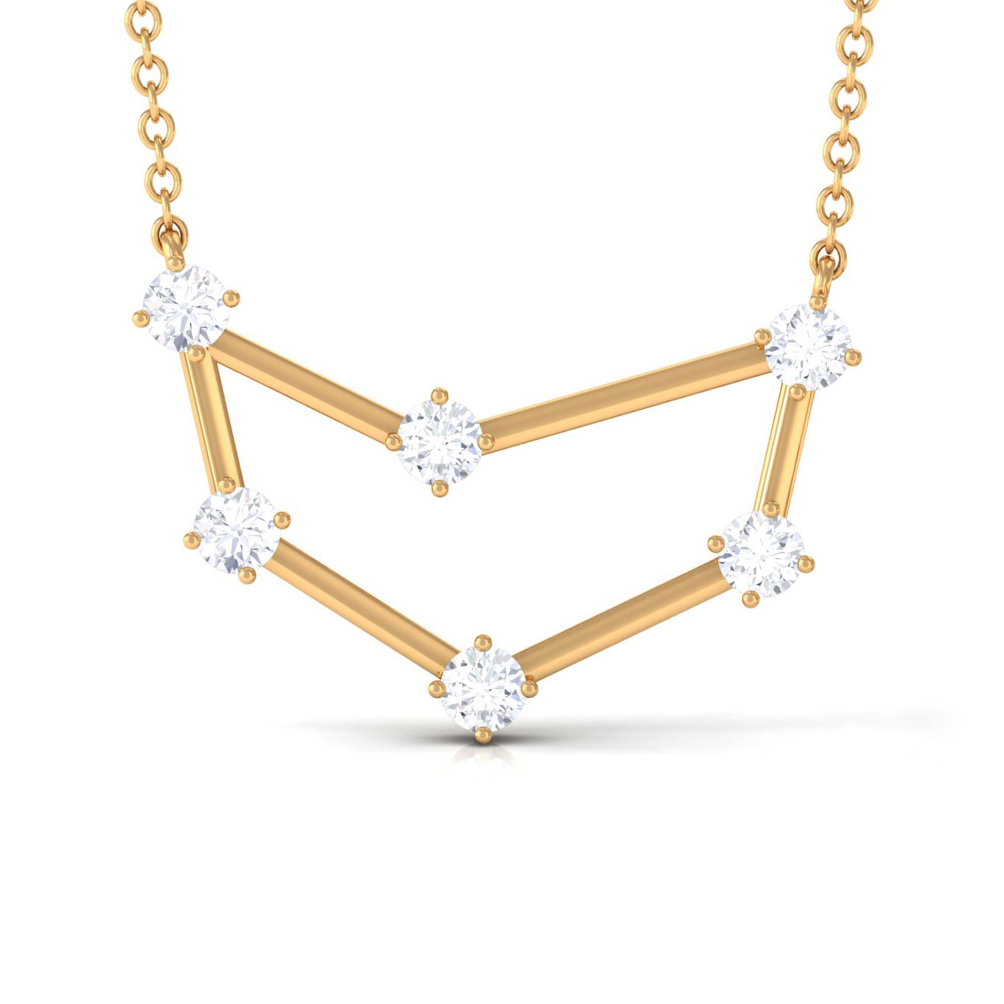 1/2 CT Moissanite Constellation Capricorn Zodiac Sign Necklace Moissanite - ( D-VS1 ) - Color and Clarity - Rosec Jewels