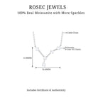 Moissanite Constellation Cancer Zodiac Sign Necklace Moissanite - ( D-VS1 ) - Color and Clarity - Rosec Jewels