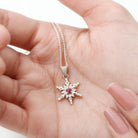 Classic Ruby and Diamond Snowflake Pendant Necklace Ruby - ( AAA ) - Quality - Rosec Jewels