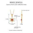 Classic Ruby and Diamond Snowflake Pendant Necklace Ruby - ( AAA ) - Quality - Rosec Jewels